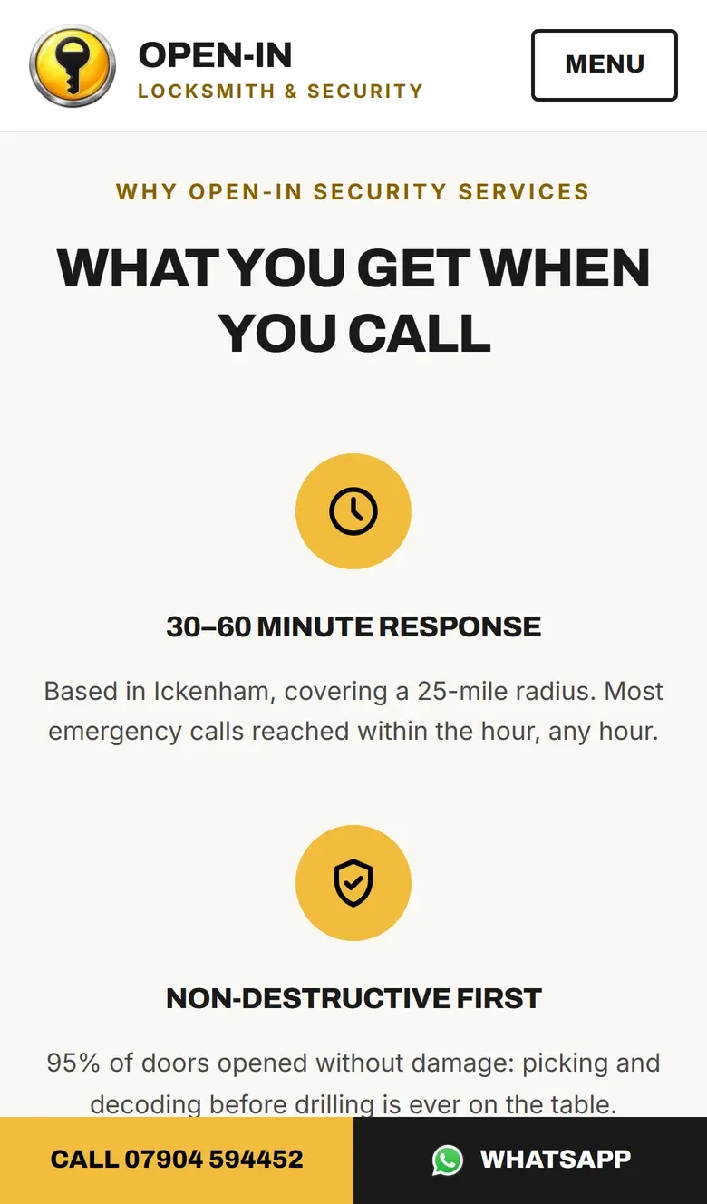 The What you get when you call section on a phone