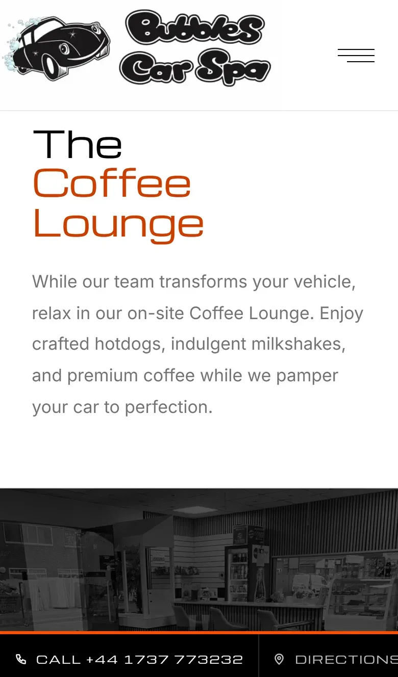 The Coffee Lounge section on a phone