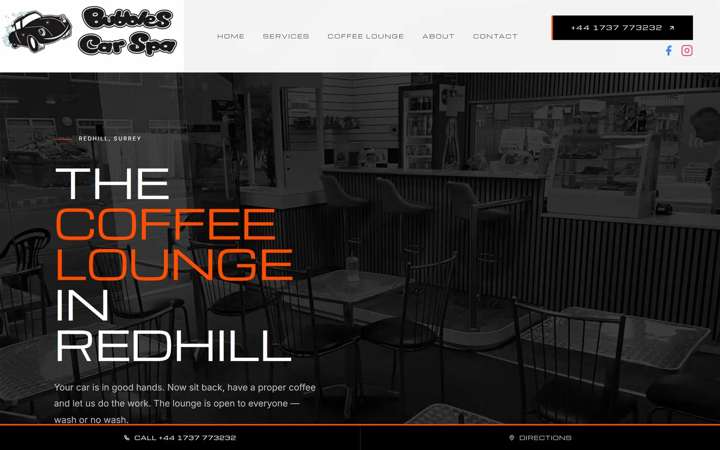 The Coffee Lounge page headed The Coffee Lounge in Redhill